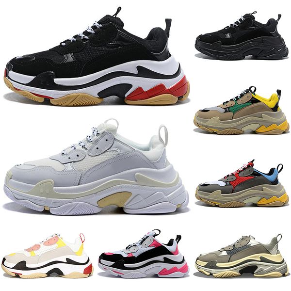 

new triple s designer shoes casual for men women sneakers pairs 17fw black white red pink mens trainers fashion platform dad increasing