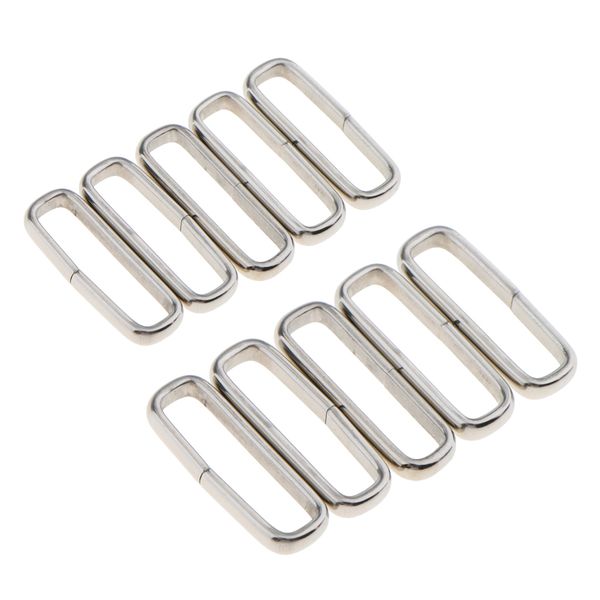 

10xsilver stainless steel rings nylon strap belt buckle 20mm 22mm, Black;brown