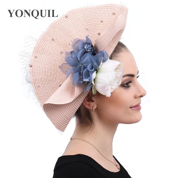 

women elegant female bridal party fascinator hats female wedding chapeau event headpiece headbands veils race hair accessories