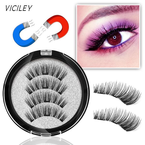 

false eyelashes viciley magnetic with 3 magnets handmade 3d/6d magnet lashes natural comfortable -24p-3