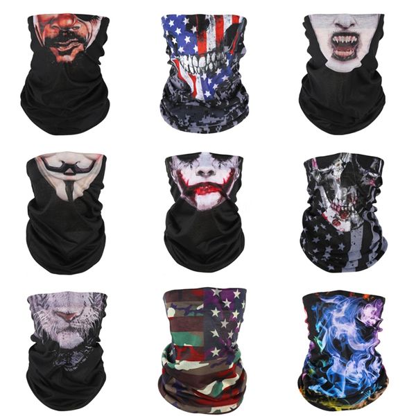 

e skull scarf ice silk mask black lives matter magic scarves sunscreen headband summer outdoor riding face protective mask #470#914, Blue;black