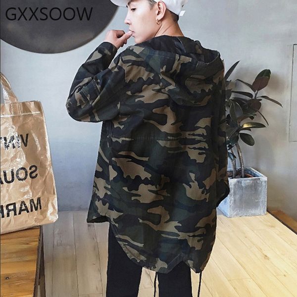 

hip hop jackets men streetwear camouflage medium long coats men fashion autumn casual windbreaker jacket male gm258, Black;brown