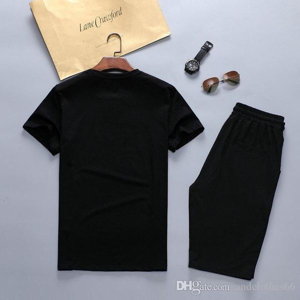 

2020 brand mens designer tracksuit t shirt +shorts set summer short sleeve gyms casual male t shirt 2 flower sportswear sweat suit, Gray