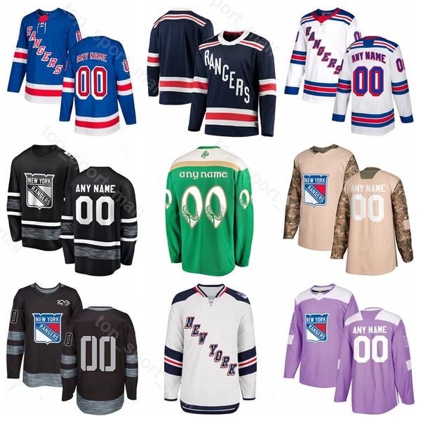 

new york rangers ice hockey mika zibanejad kaapo kakko jersey mats zuccarello henrik lundqvist mark messier chris kreider brady skjei, Black;red