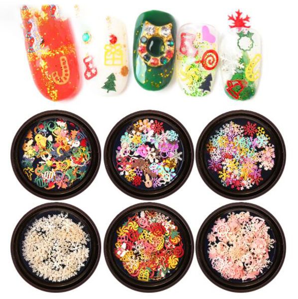 

HugMee Nail Art Рождественские украшения Wood Pulp Компьютер Кусок Снежинка Санта-Клаус Сме