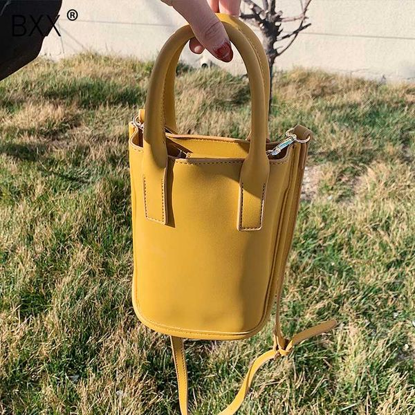 

bxx] pu leather bucket bags for women 2020 spring simple crossbody bag ladies shoulder messenger bag travel handbags hl487