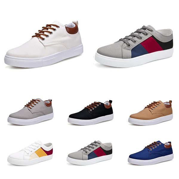

2020 wholesale men fashion casual shoes black white navy blue red khaki mens comfortable canvas sneakers size 39-46 item 4