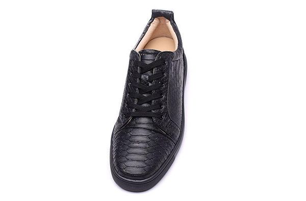 

mens womens low snakeskin red bottom flat casual luxury shoes for men women brand new comfort designer skate sneakers lll, Black