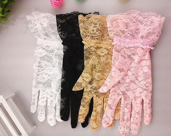 

party decoration gloves fashion lace gloves women lady sheer five fingers gloves spf50 drive non slip 5colors party christmas gifts