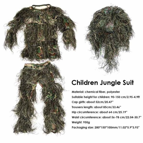 

hunting clothes new 3d bionic ghillie suits yowie sniper birdwatch camouflage clothing jacket and pants, Camo