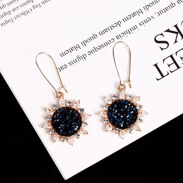 

fashion new sun flower earrings temperament long earrings trend wild, Silver