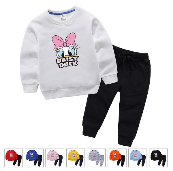 

2019 spring autumn baby boys clothes t-shirt and pants 2pcs cotton girls suits children clothing sets toddler brand tracksuits, White