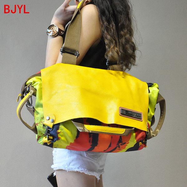 

2020 new casual original leather women handbag genuine leather canvas female portable shoulder bag large capacity fashion bags