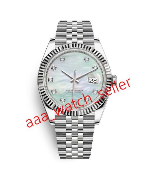 

10 styles mens mechanical automatic movement watches datejust 126334ng 126301 126333 mop diamond dial ss316l jubilee bracelet wristwatch, Slivery;brown