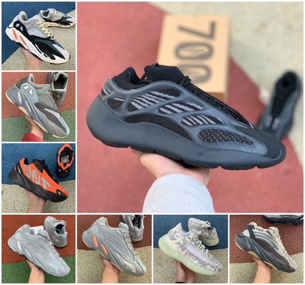 

700 v2 inertia wave runner mens women sneakers hospital blue magnet tephra kanye west sport shoes static 700 mnvn alvah azael running shoes, Black