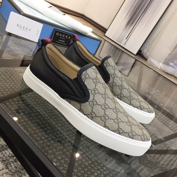

2020 new gq6 high-quality men's casual sports shoes leather shoes, fashionable wild flat shoes, box number 38-45
