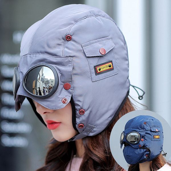 

2020 new fashion warm cap winter men original design winter hats for women kids waterproof hood hat with glasses cool balaclava