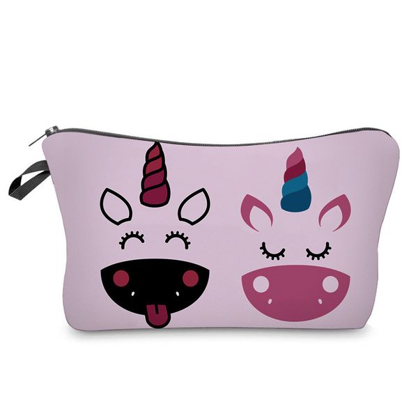 

printing new cute smile unicorn makeup bag ladies receive hand bag wash bag