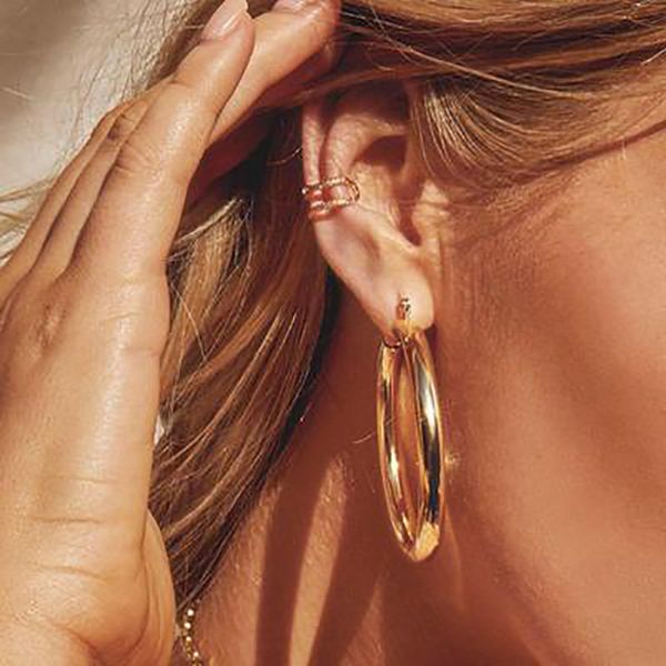 2020 Fashion Punk Rock Minimalist 50mm Thick Tube Big Gold
