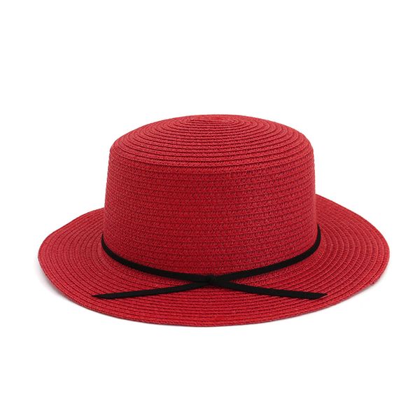 

hanxi summer women beach straw hat female casual panama hat lady brand women flat brim bowknot fedoras girls sun, Blue;gray