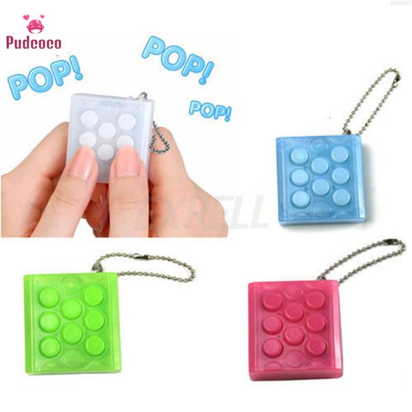 

Pudcoco Mini Toy Funny Puchi Puchi Endless Pop Pop Novelty Infinite Bubble Crazy Gadget Wrap Relieve Stress Key Chain Squeeze