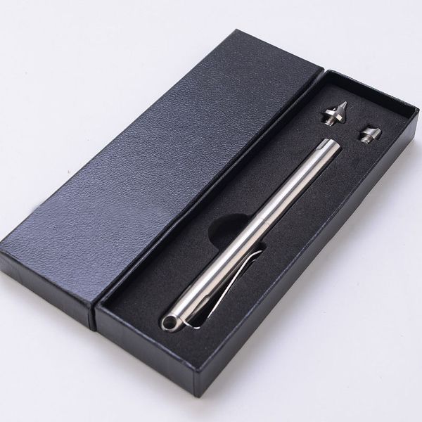 

high solid stainless steel outdoor self-defense survival pocket tactical pen ball pen replaceable 3 attack headers