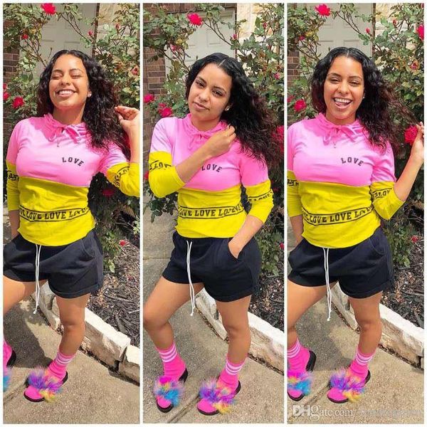 

new arrival women tracksuit fashion contrast color letter printed casaul hooded tracksuit summer women set, Gray