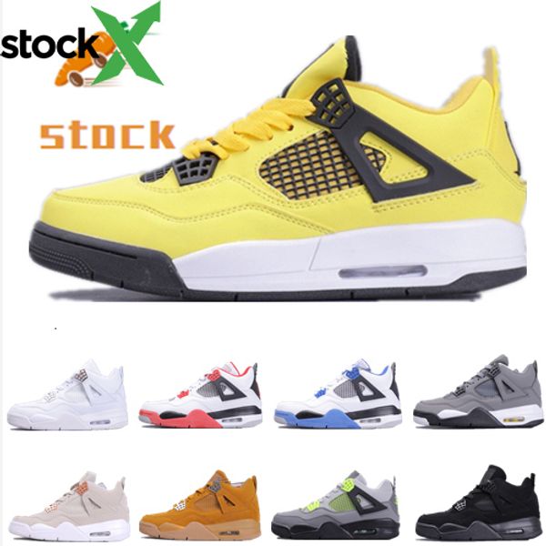 

new cool grey 4 mens basketball shoes bred white cement 4s iv designer sneakers sports running shoes women trainers size 36-46