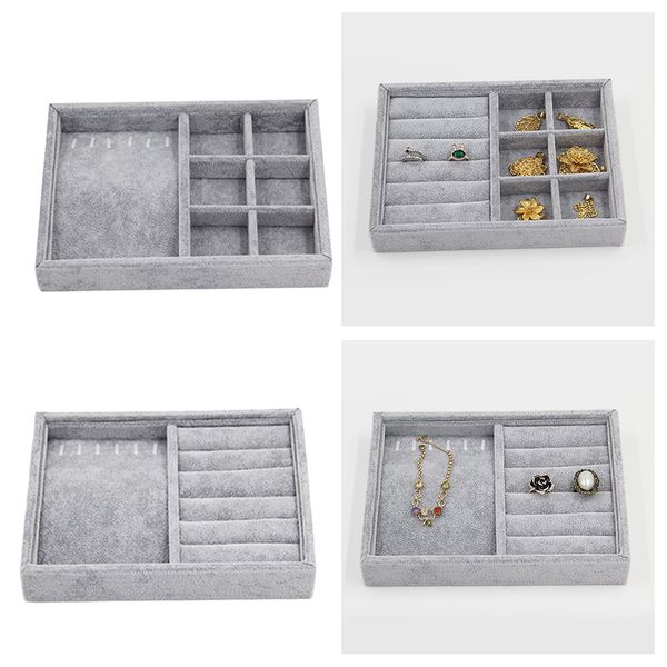 

2x mixed jewelry box necklace bangles pendants storage organizer case beads, Black;white