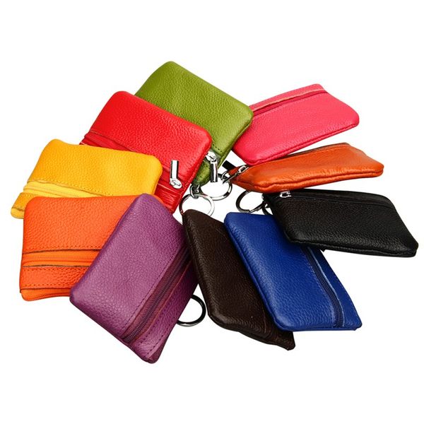 

casual women housekeeper for home fashion leather coin pouch case wallet man car key holder keyring