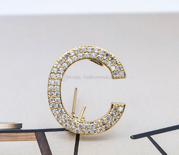 

new fashion letter brooch men and women high-grade alloy zircon brooch jewelry accessories wholesale, Gray