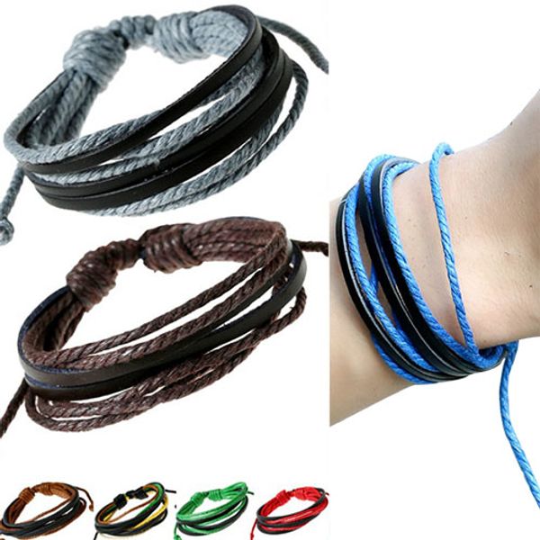 

casual vintage cowhide hand-woven bracelet british style men and women jewelry fashion wild leather bracelets ing, Golden;silver