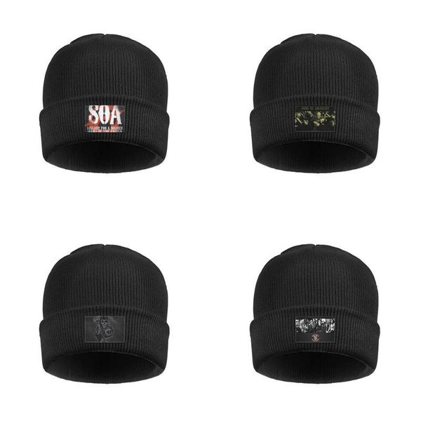 

fashion sons of anarchy motorcycle club black and white stretchy & soft beanie skull hats street dancing grim reaper california black a, Blue;gray