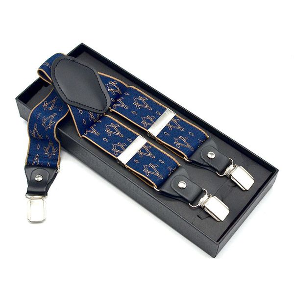

suspenders for men 3.5 cm width 3 clips sliver metal black pu genuine leather 120 cm length long suspenders, Black;white