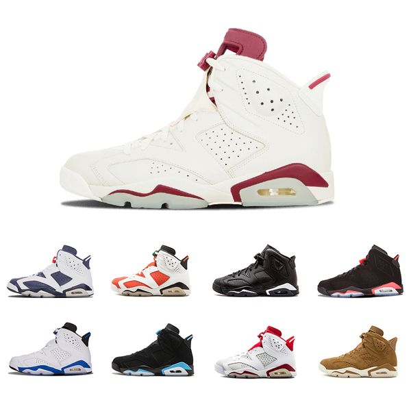 

2018 new 6 golden 6s vi harvest wheat gatorade unc men basketball shoes black cat infrared carmine maroon sports sneakers size us8-13, White;red