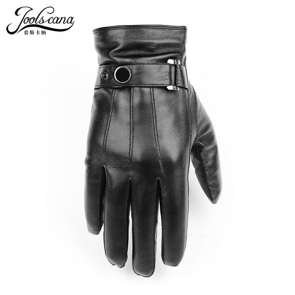 

joolscana gloves men genuine leather winter sensory tactical gloves fashion wrist touch screen drive autumn good quality t200610, Blue;gray