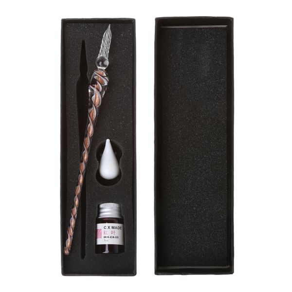 

vintage handmade art elegant crystal glass dip pen sign ink pens gift l41e