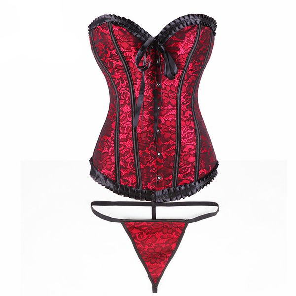 

Black Lace Overlay Bowknot Floral Women Bustier Sexy Shaper Body Shapewear Costumes Pleated Corset, Purple