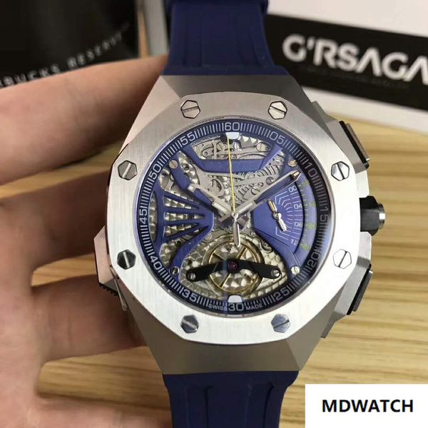 

Royal oak with apphire mirror vk timing quartz movement 316 quality teel 3a quality royal oak concept erie 26577