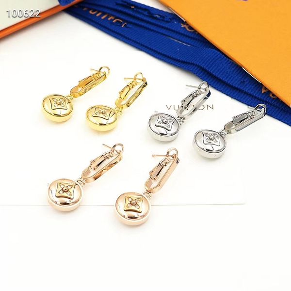 

2020 роскошь дизайнер ювелирных изделий из розового золота серьги бренда серьги из нержавеющей стали ювелирные изделия цветок серьги, White