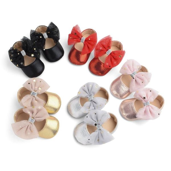 

soft sole baby girl shoes with sequin cute bow rubber sole non slip baby crib shoes newborn toddler girls for first walker