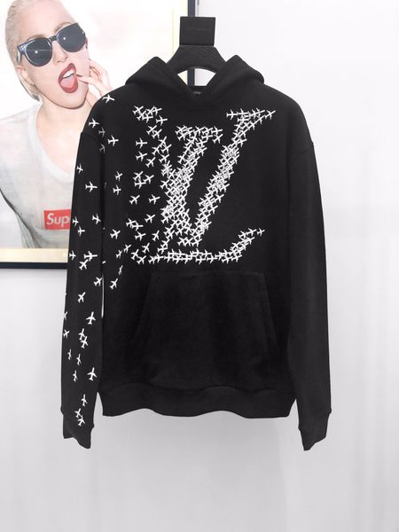

20ss victory paris luxury fashion eu size plane hoodies casual street men women couple outwear ver, Black