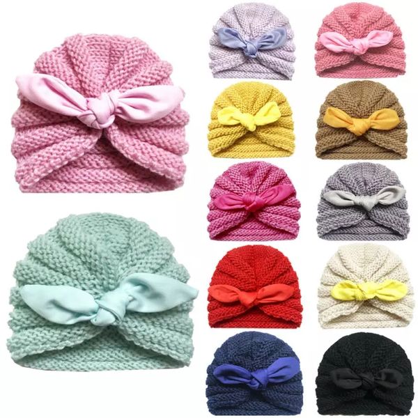 

baby knitted winter hat infant beanie newborn turban hats candy color bonnet for boys girl toddler cap p prop christmas gift, Slivery;white