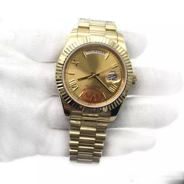 

2019 горячие продажи 18 gold президент day-date sapphire cystal женева мужчины часы автоматические механические движения мужской наручные ча, Slivery;brown