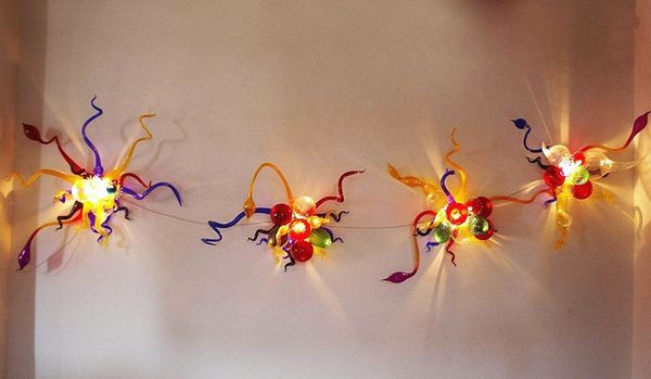 

100% mouth blown borosilicate glass wall lamps chihuly style modern art deco glass led wall lighting mini glass wall art for home deco
