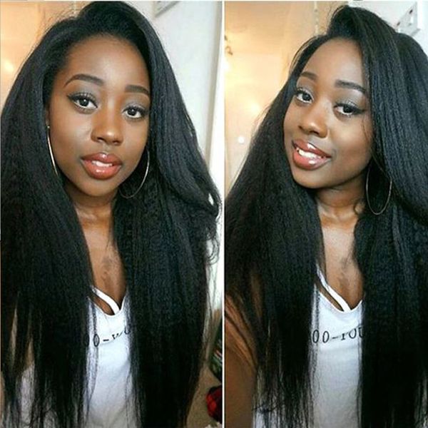 

lace human hair wigs for black women kinky straight wigs lace wig indian remy pre plucked bleached knots