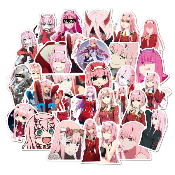 

darling in the franxx anime waterproof decal sticker to for diy lapmotorcycle luggage snowboard car 50pcs