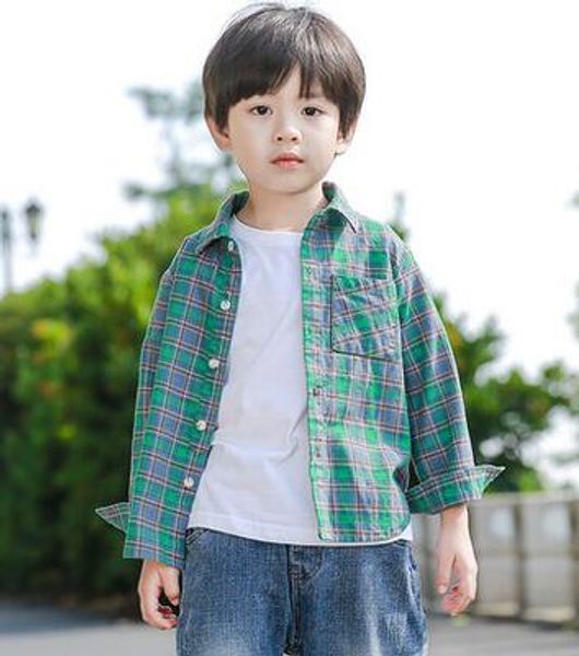 

2019 Новая весна и осень Стиль моды для детей зеленый Цветочная решетка футболка Ка