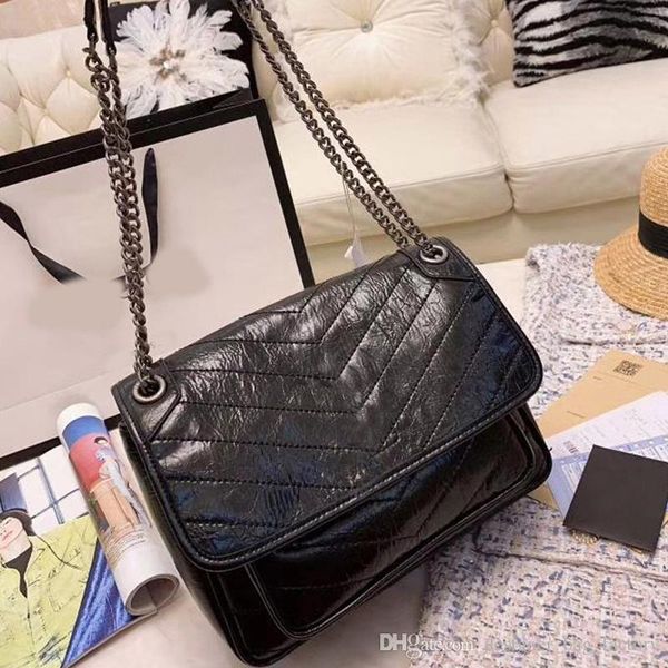 

women designer luxury handbags purses y classic style oil wax leather crossbody messenger shoulder bags chain bag ladies purses 2019 new