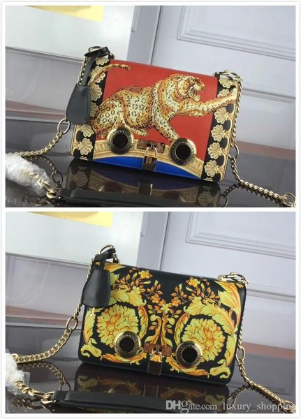 

плечи новая марка верхнего качества сумка печатается шаблон стиль металл замок конструктор сумка цепь мода сумка женщина мешки плеча